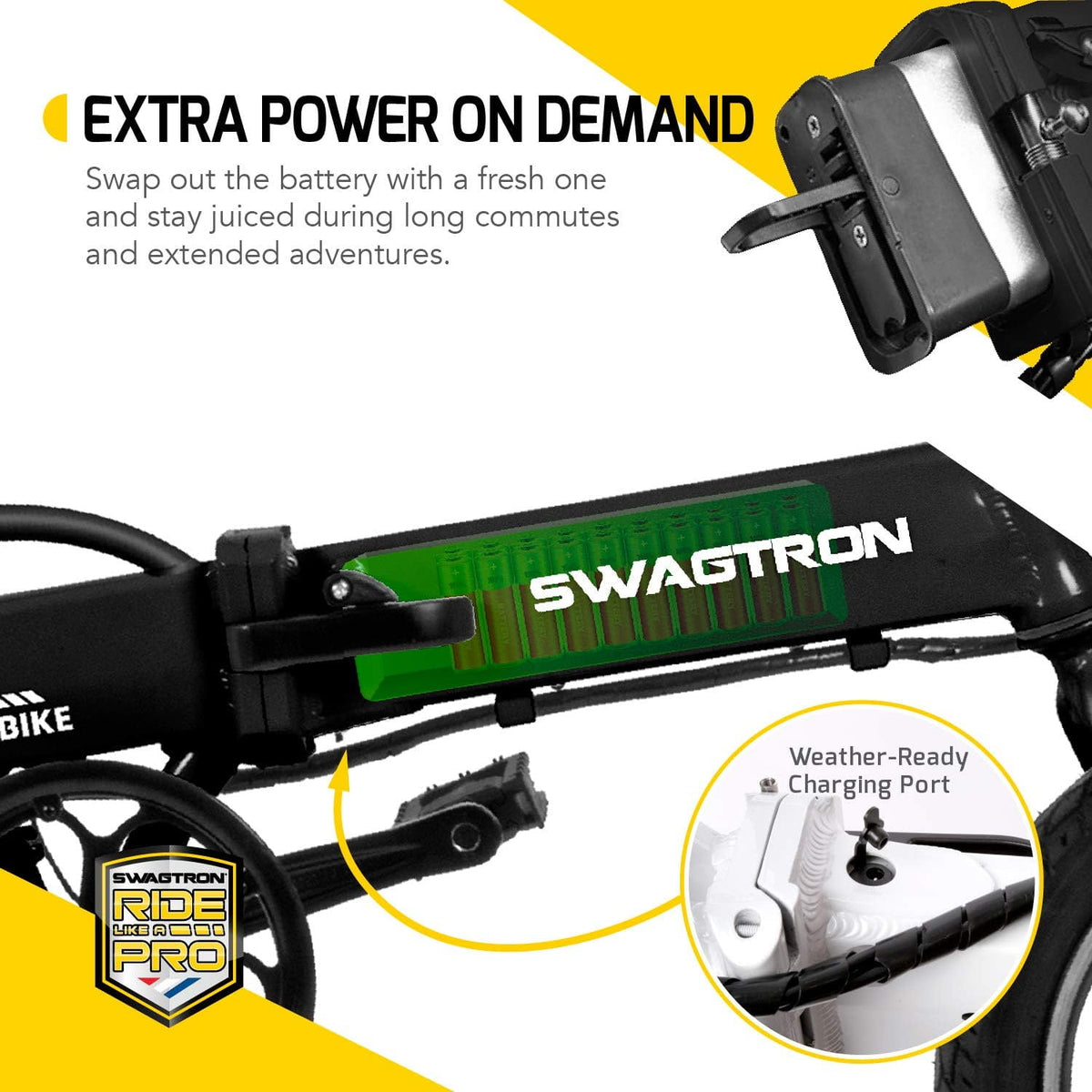 Swagtron EB5 Pro Plus Folding Electric Bike – 250W, 15 MPH