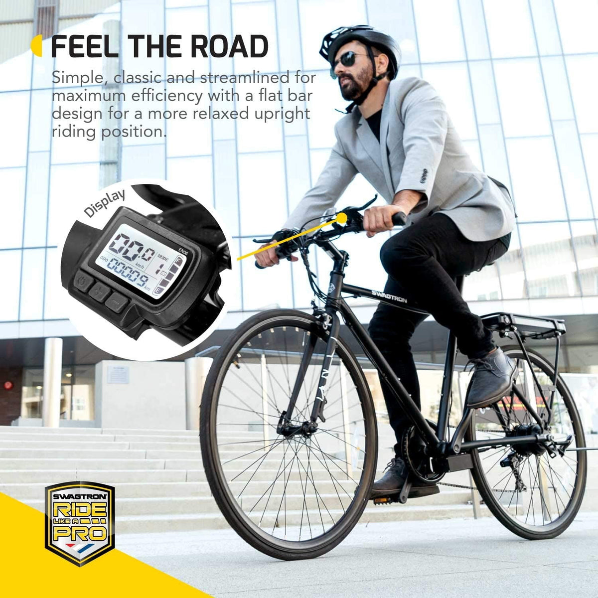Swagtron EB12 City Commuter Electric Bike – 250W, 16.5 MPH, 7-Speed
